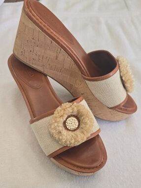 NWOT Coach Jazmin Cork Wedge Slides